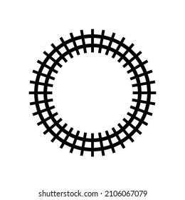 Rounded circle rail silhouette icon. Vector.