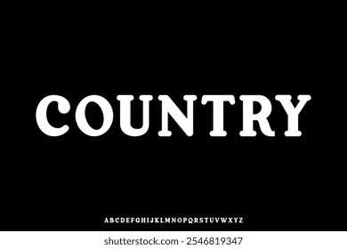 Rounded classic serif country style alphabet display font vector illustration