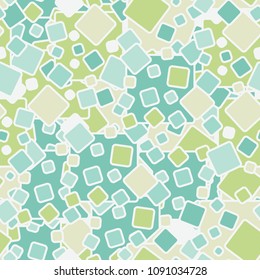 Rounded colored squares in a chaotic spread. Seamless pattern. Camouflage for fashion people.