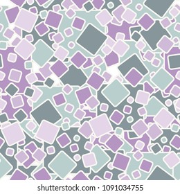 Rounded colored squares in a chaotic spread. Seamless pattern. Camouflage for fashion people.