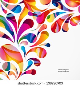 Rounded colorful arc drops. Decorative abstract background.