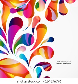 Rounded colorful arc drops. Decorative abstract background.