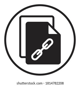 Rounded the a copy links flat vector icon for apps and websites