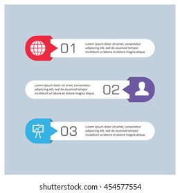 Rounded corner banner set. Template for circle diagram, graph, presentation and chart. Business concept with options, parts, steps or processes. Abstract background.