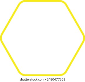 rounded corner hexagon icon with stroke outline