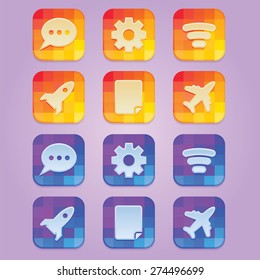 Rounded corner icon with tile and bright concept