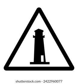 Signo de símbolo del faro de esquina redondeada, ilustración del vector, aislamiento de la etiqueta de fondo blanco .EPS10