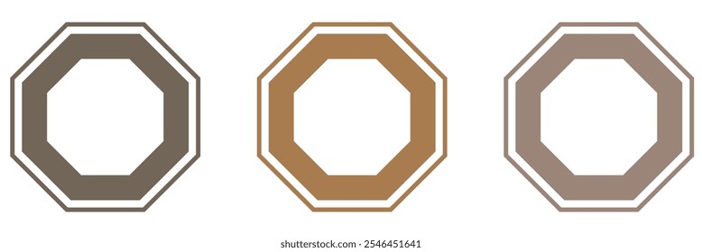 rounded corner octagon shape icon with outline stroke