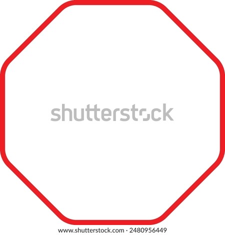 rounded corner octagon shape icon with outline stroke