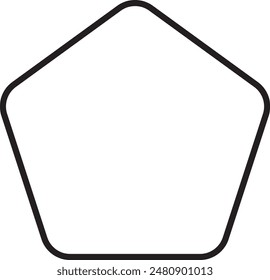 rounded corner pentagon shape icon with outline stroke