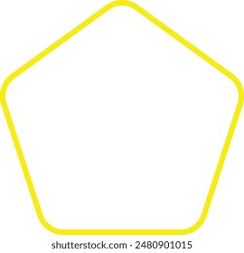 rounded corner pentagon shape icon with outline stroke