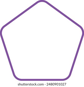 rounded corner pentagon shape icon with outline stroke