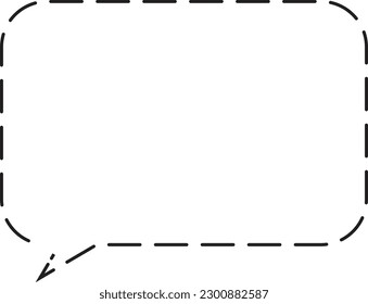 Rounded corner rectangle speech bubble Dashed line Painted white