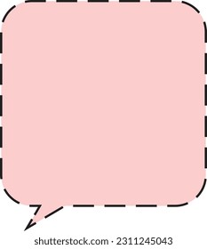 Rounded corner rectangle speech bubble Dashed line Red
