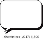 Rounded corner rectangular speech bubble with shadow Frame only