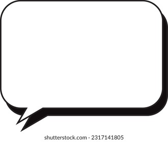 Rounded corner rectangular speech bubble with shadow Frame only