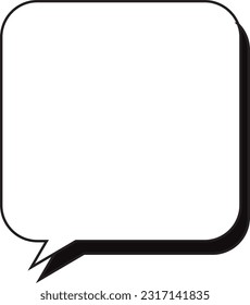 Rounded corner rectangular speech bubble with shadow Frame only