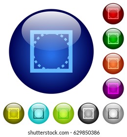 Rounded corner settings icons on round color glass buttons