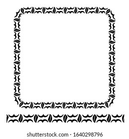 Rounded Corner Square Floral Frame, Isolated On White 
