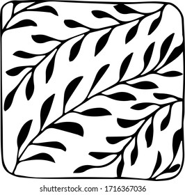 Rounded corner square with a pattern inside. Squared pattern for printing onto fabric.