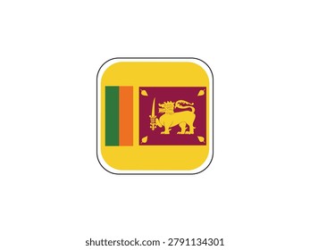 Rounded Corner Square Sri Lanka Flag Icon