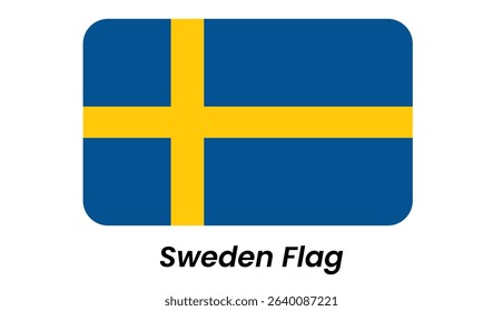 Rounded Corner Swedish Flag Graphic