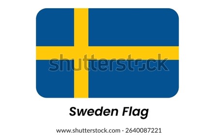 Rounded Corner Swedish Flag Graphic