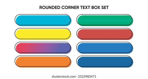 Rounded Corner Text Box Set