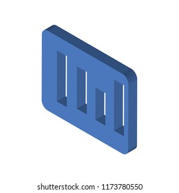 Rounded Corners square isometric left top view 3D icon