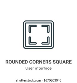 Rounded corners square outline vector icon. Thin line black rounded corners square icon, flat vector simple element illustration from editable user interface concept isolated stroke on white 