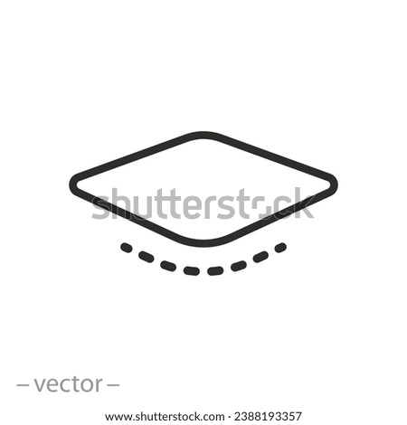 rounded corners surface icon, round edge pentagon, thin line symbol - editable stroke vector illustration