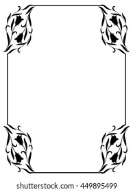 Rounded corners vertical framework with bluebells. Design element for advertisements, flyer, web, wedding and other invitations or greeting cards. Vector clip art.