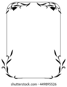 Rounded corners vertical framework with bluebells. Design element for advertisements, flyer, web, wedding and other invitations or greeting cards. Vector clip art.