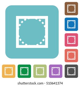 Rounded corners white flat icons on color rounded square backgrounds