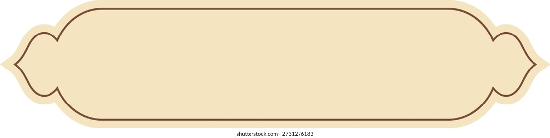 Rounded cream Arabic text box or ribbon for religious greetings
