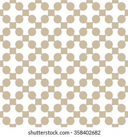 Rounded cross geometric pattern, seamless vector background.