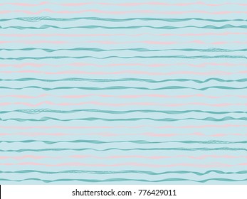 Rounded curved stripes horizontal lines vector pattern. Thin intersecting and parallel bent lines, curve wavy ribbons clothing textile.  Wavy stripes ripple silk fabric texture vector.