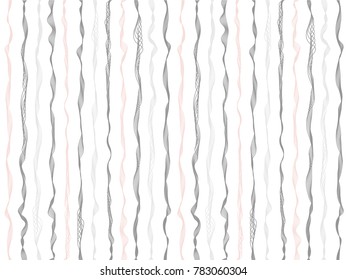 Rounded curved stripes vertical lines vector shirt pattern. Thin intersecting and parallel bent lines, curve wavy ribbons clothing textile.  Wavy stripes ripple fabric texture print.