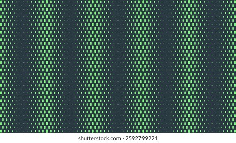 Rounded Dashes Halftone Pattern Vector Frequency Effect Vivid Turquoise Abstract Background. Retro Futurism Sci-Fi Tech Art Illustration. Half Tone Graphical Interference Effect Eye-Catching Wallpaper