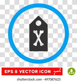 Rounded Dead Marker EPS vector icon. Illustration style is flat icon symbol inside a blue circle.