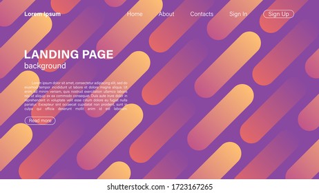 Rounded Diagonal line website design in style page. Modern colors. Vector image in flat design style.