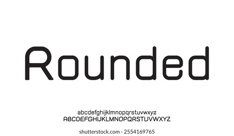 Rounded, Digital technology Minimal modern alphabet fonts. Typography minimalist urban digital neon future creative logo font. vector illustration. Future