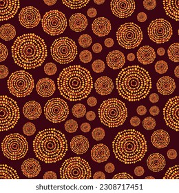 Rounded dot  ancient indigenous south american art seamless pattern