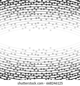 Rounded doted lines on white background  with text space. Abstract pattern. 