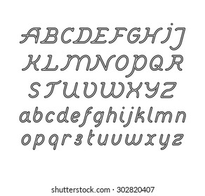 Rounded Double Line Font Set