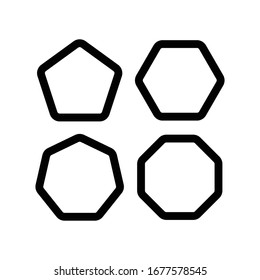 rounded edge pentagon symbol  hexagon  hexagon  octagon. Design vector template