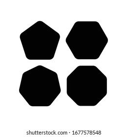 rounded edge pentagon symbol  hexagon  hexagon  octagon. Design vector template