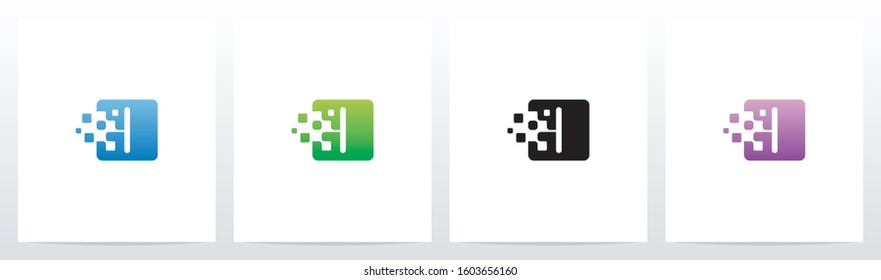 Rounded Edge Pixel Eroded Letter Logo Design O