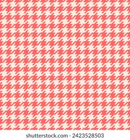 Rounded edges houndstooth pattern in red.Seamless pattern dogstooth geometric check plaid vector background. Repeat pattern graphic illustration cute design.