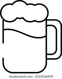Rounded Editable stroke Beer Mug Icon